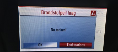 Brandstofpeil laag.